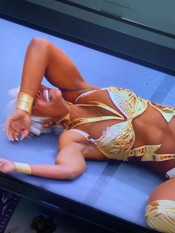 WWE star Jade Cargill suffers wardrobe malfunction at WrestleMania as she is forced to adjust outfit