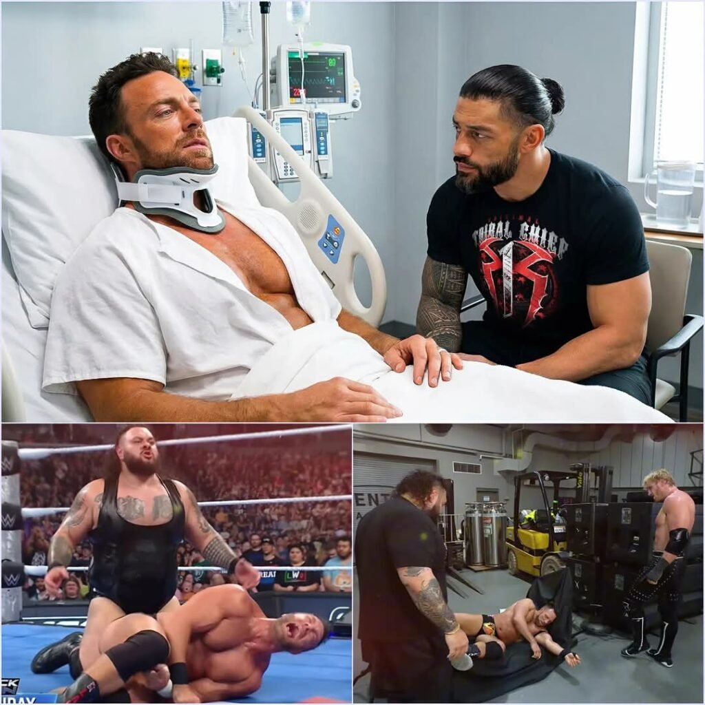 Roman Reigns makes a SURPRISE VISIT to LA Knight in the hospital after his BRUTAL ATTACK on WWE Raw!