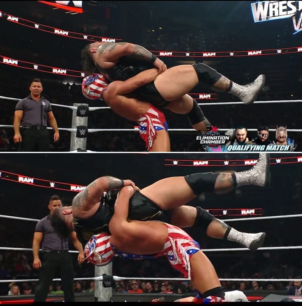 A HUGE German Suplex from OG El Grande Americano to Bronson Reed! 🔥