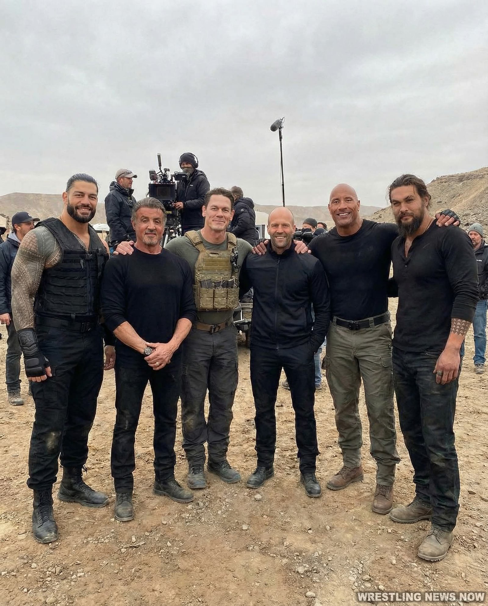 Rock and Jason Momoa Filming New Expendables Movie