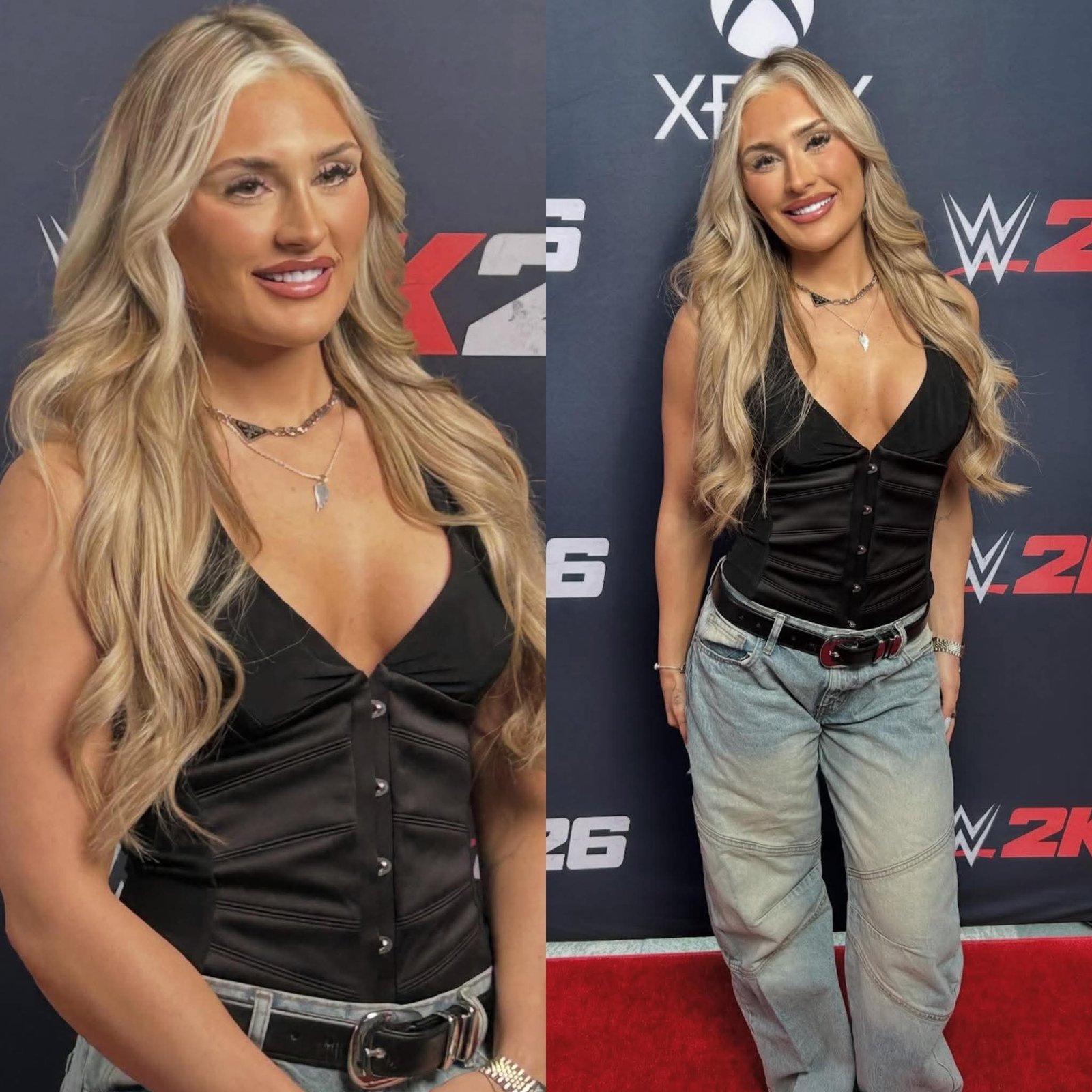 Tiffany Stratton on the red carpet for WWE 2K26 Photo – Denise Salcedo (IG)