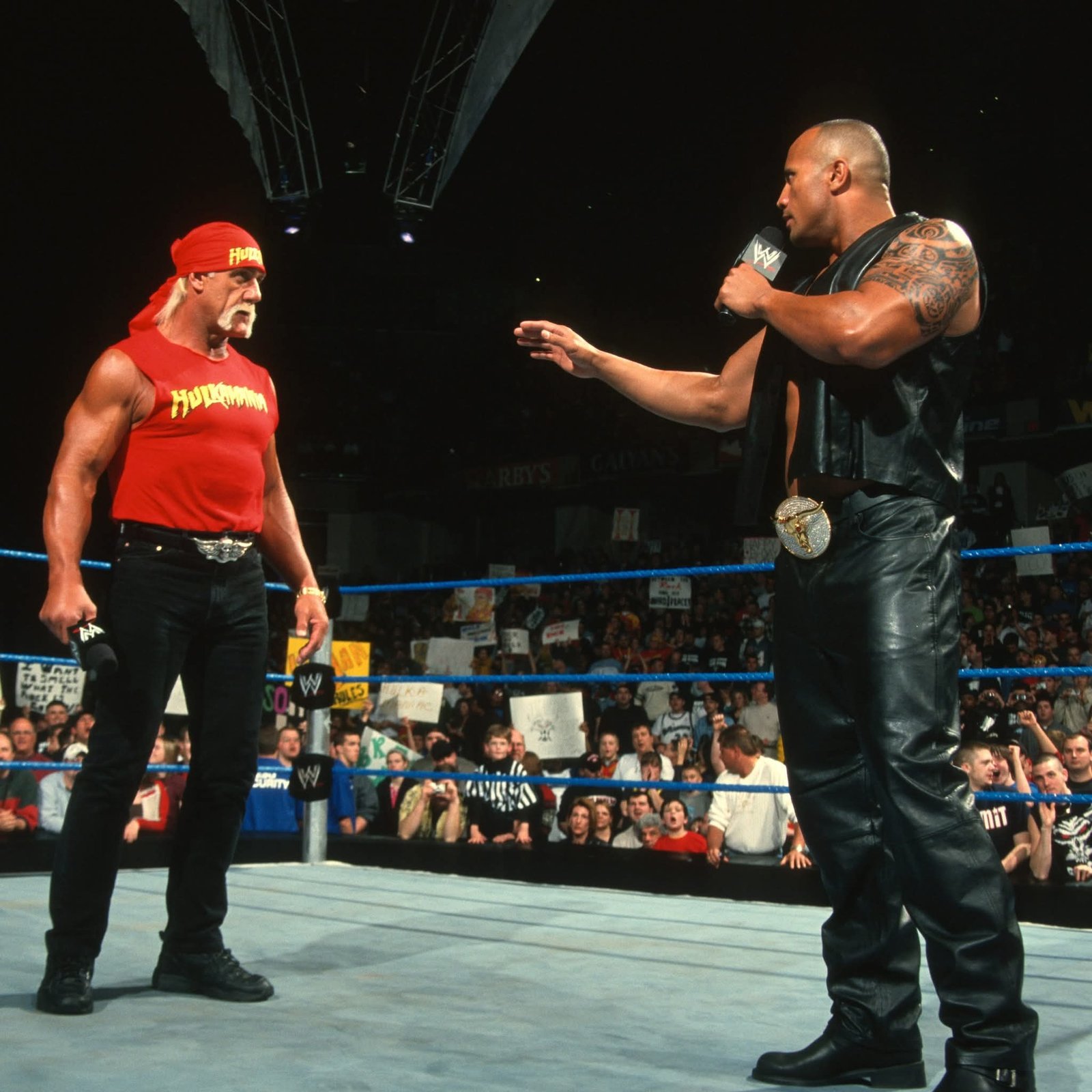 Hulk Hogan came face-to-face with the Hollywood version of Dwayne The Rock Johnson 23 years ago on WWE SmackDown!