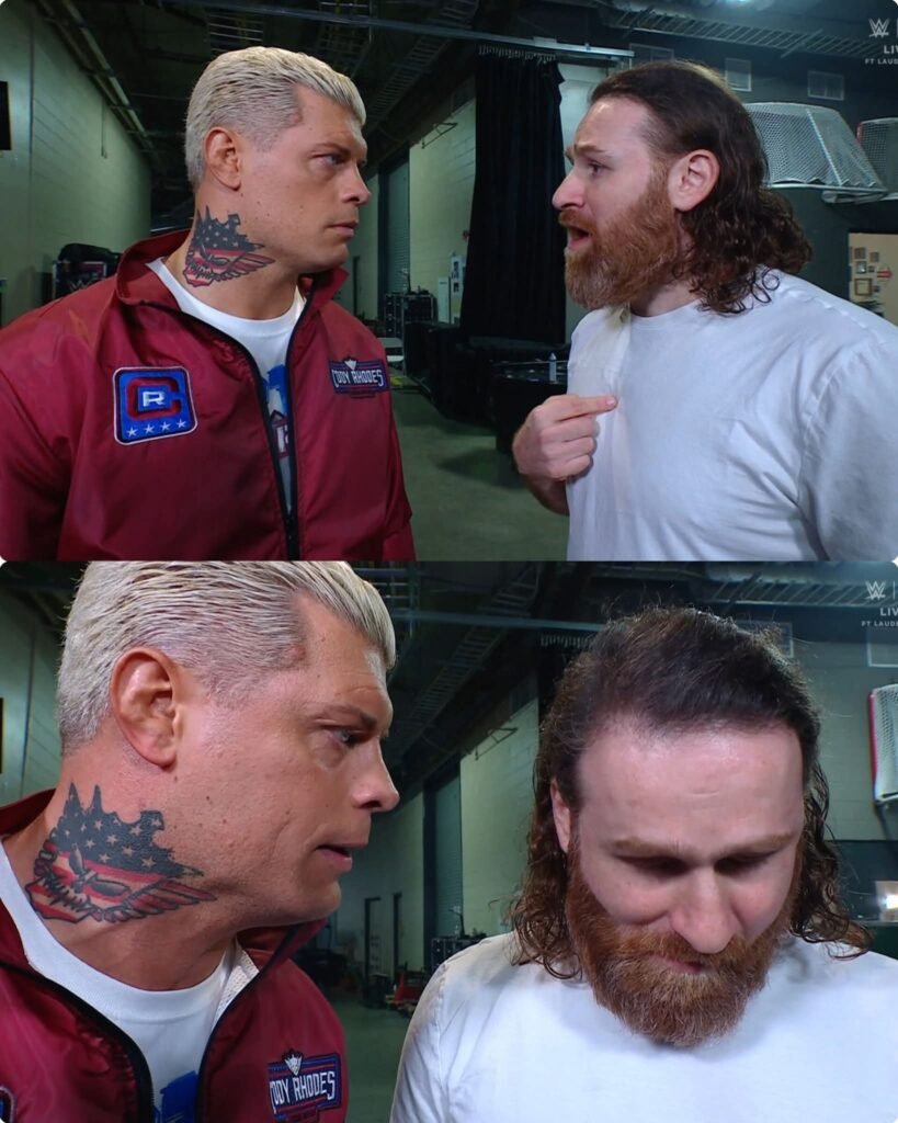 Cody Rhodes: “Sami Zayn, you haven’t become WWE Champion because you failed to take advantage of opportunities like the one you had last week.”