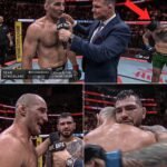 After his win, Sean Strickland called over Fluffy Hernandez to give him his praise and be a part of the interview. A great moment of sportsmanship between the two fighters 👏