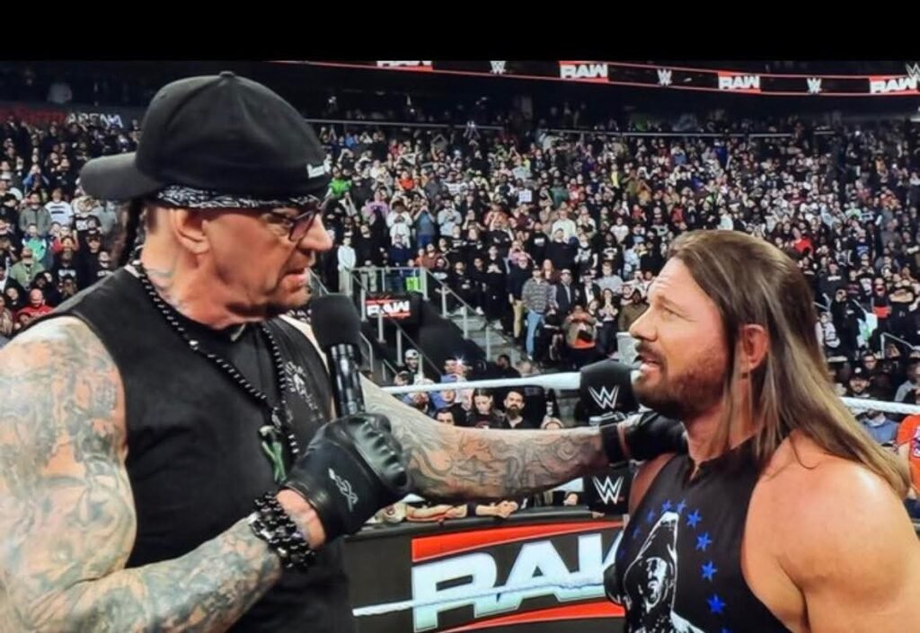 The Undertaker informs AJ Styles that he will be going into the WWE Hall of Fame this year