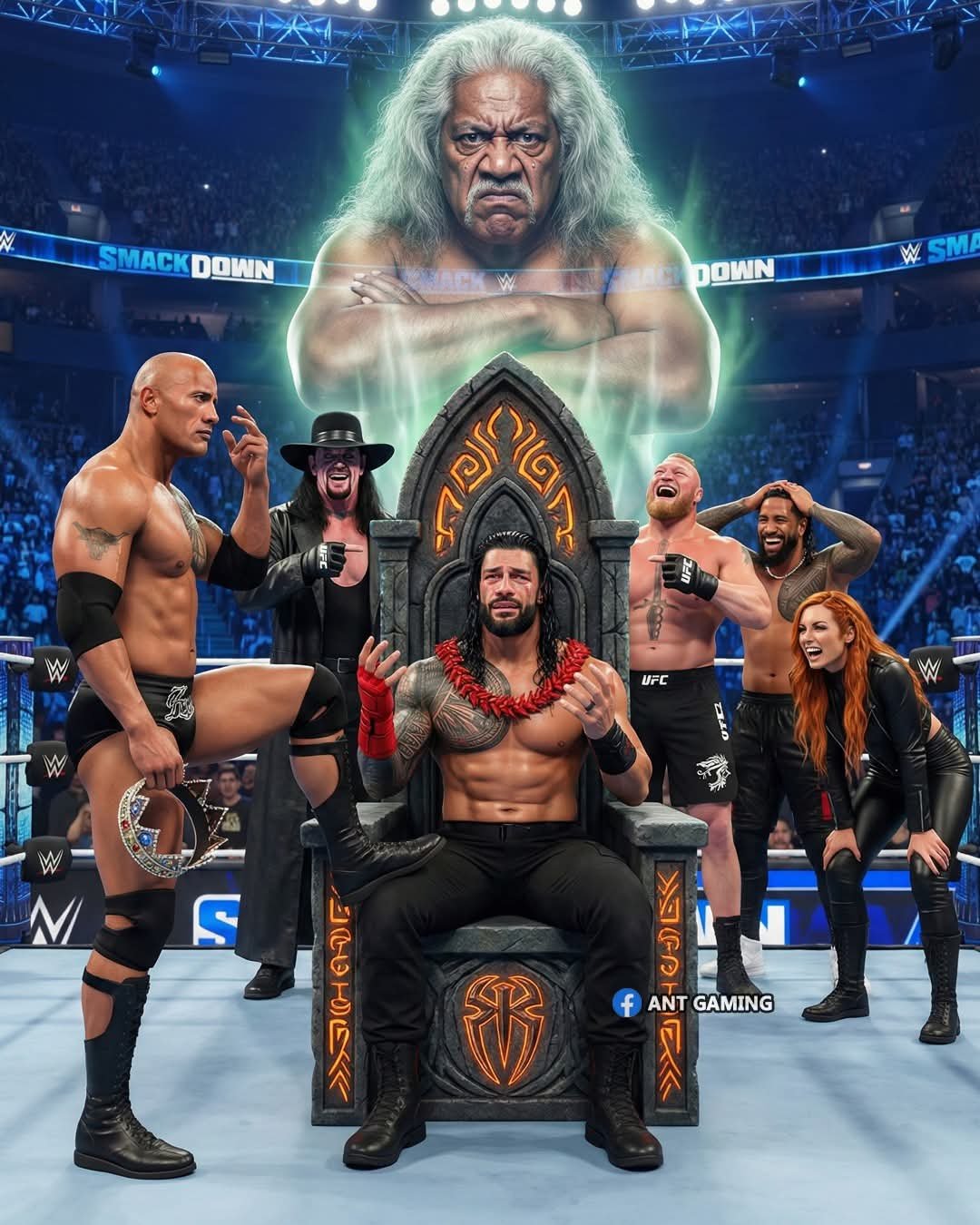 Roman Reigns lost everything today 😢 The Rock took his crown, his family laughed at him, and even his own dad is angry from heaven 💔👑 This is so sad…