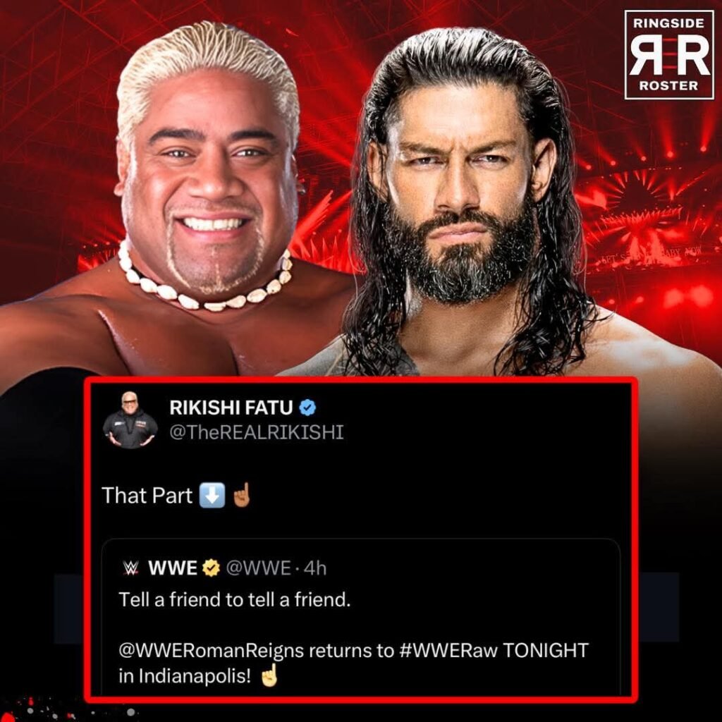 WWE HOFer Rikishi is ready for the return of The OTC himself Roman Reigns tonight on RAW☝️🚨