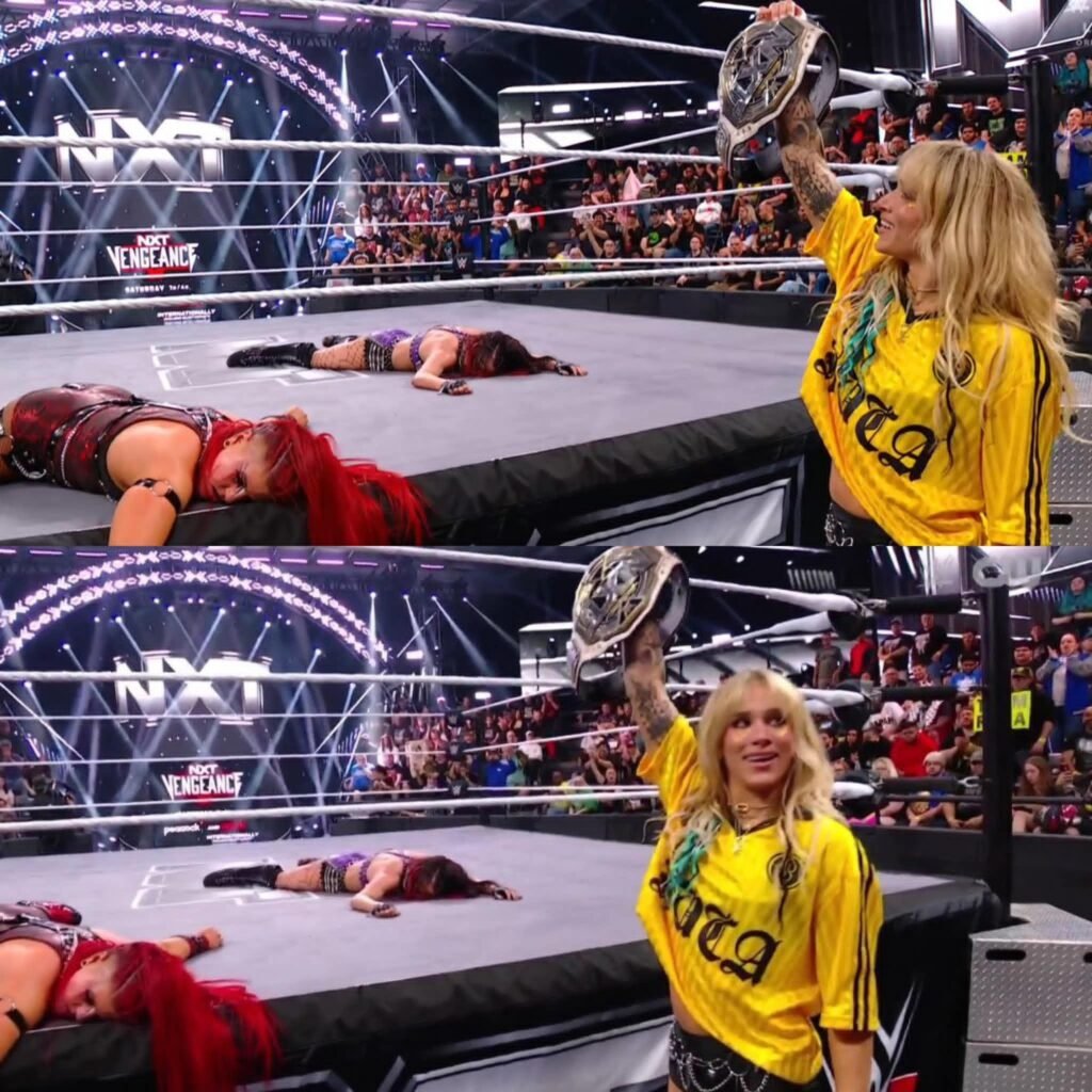 Sol Ruca hits a double Sol Snatcher on Jacy Jayne and Zaria.