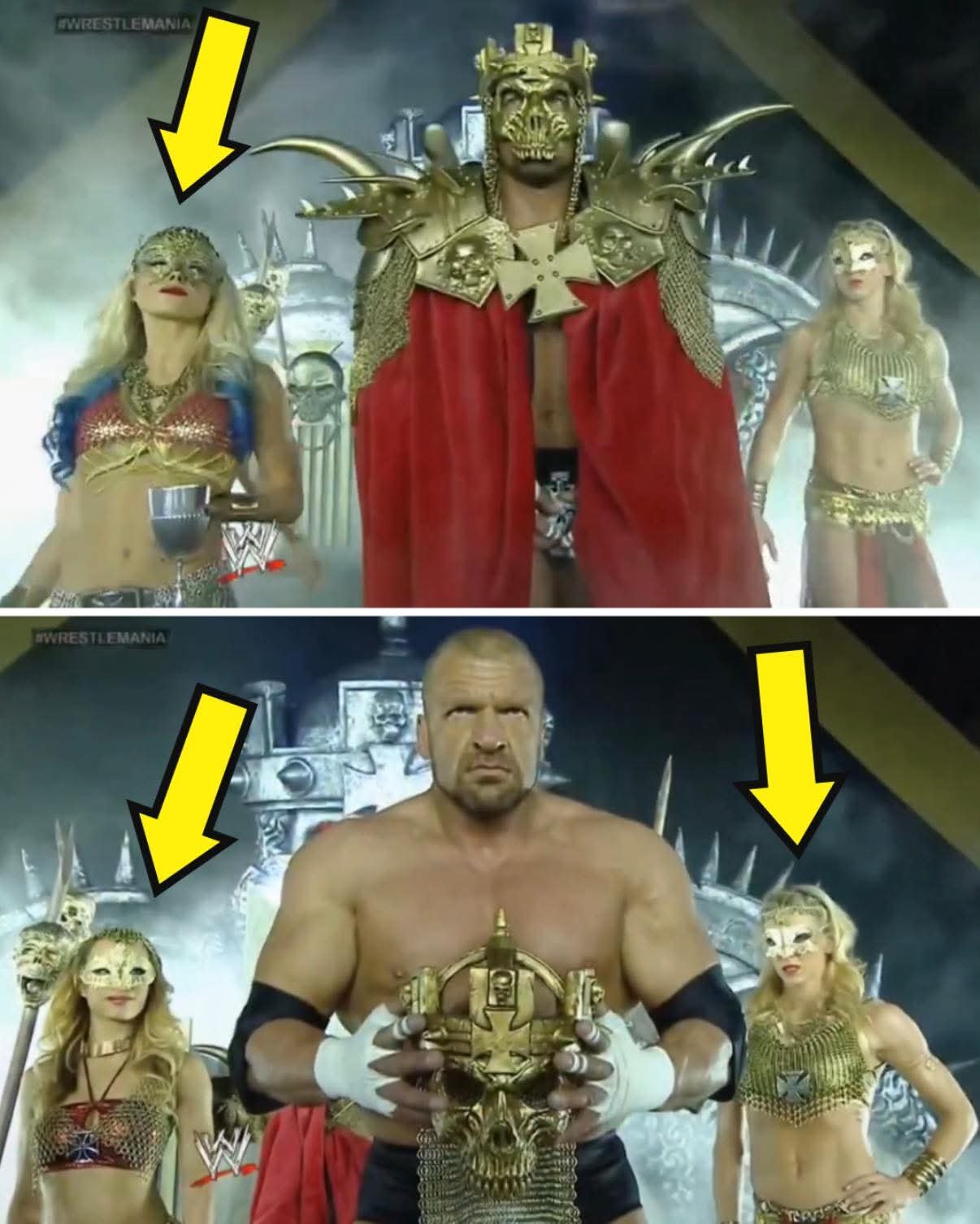 That time WWE had Charlotte Flair, Alexa Bliss & Sasha Banks walk out with Triple H at WrestleMania 30 😂